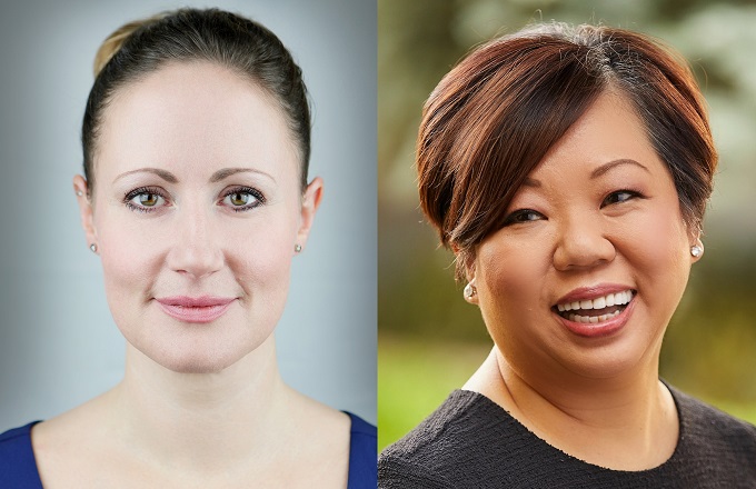 Kate Stevens (izda.) y Katie Huang Shin