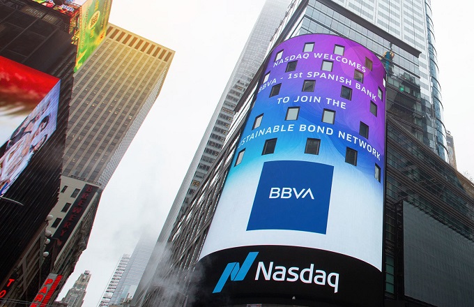 BBVA, único banco español presente en el mercado de deuda sostenible del Nasdaq