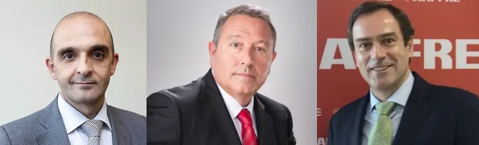 De izquierda a derecha, Aristóbulo Bausela Sánchez, Luis Gutiérrez Mateo y José Carpio Castaño