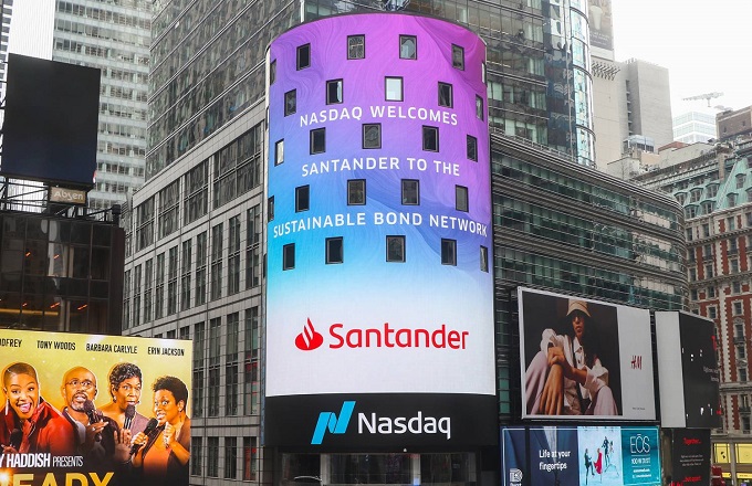 Banco Santander se une a la red de bonos sostenibles del Nasdaq