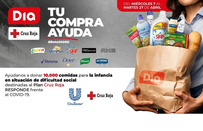 Unilever, DIA y Cruz Roja distribuyen 10.000 comidas entre niños vulnerables por la crisis del covid-19