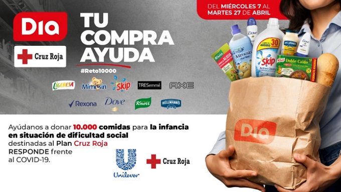 Unilever, DIA y Cruz Roja distribuyen 10.000 comidas entre niños vulnerables por la crisis del covid-19