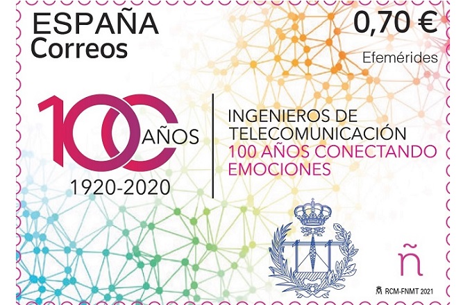 Correos emite un sello para celebrar el centenario del título de ingeniero de telecomunicación
