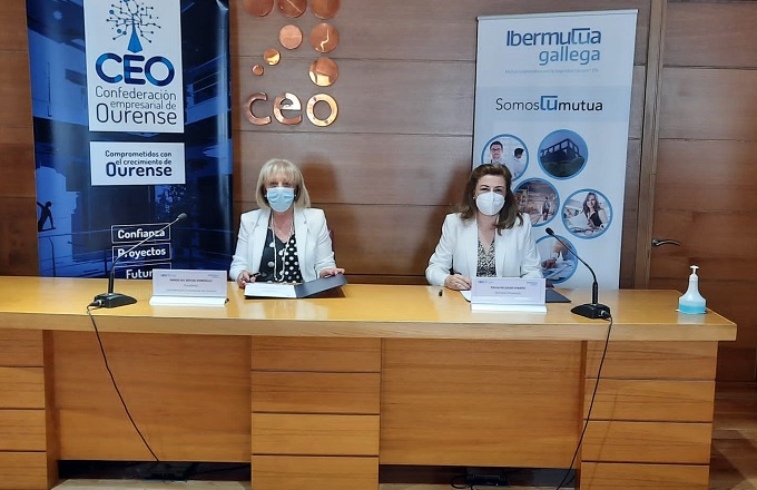 María Sol Nóvoa Rodríguez, presidenta de la Confederación Empresarial de Ourense y Paula Delgado Charro, directora de Ibermutua gallega en Orense