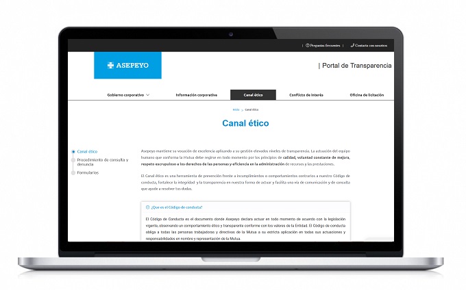 Asepeyo lanza un portal de transparencia