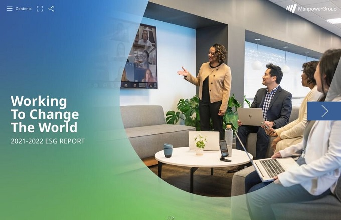 ManpowerGroup presenta su memoria global de sostenibilidad 2021-2022