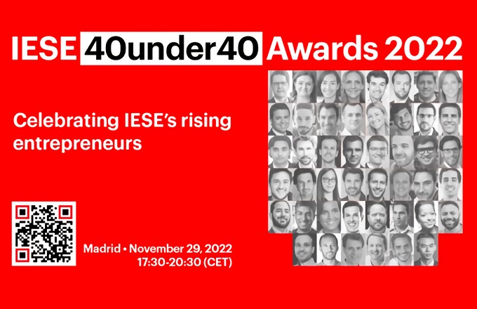 IESE Business School anuncia sus 40 mejores emprendedores menores de 40 años