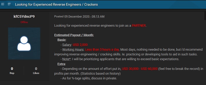 Darknet oferta de empleo