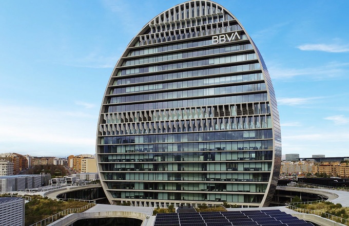 Imagen de la sede central de BBVA en Madrid