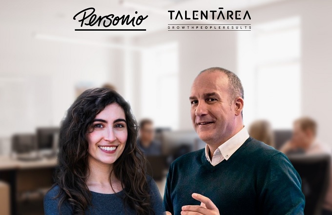 Erika Calvo, partner manager de Personio, y Dani Pérez, fundador de TalentÁrea