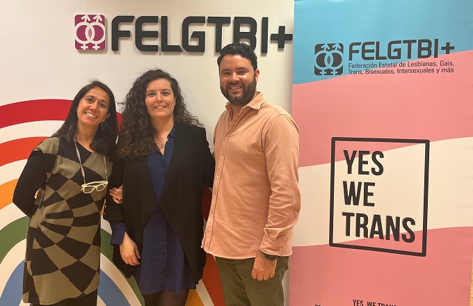 De izquierda a derecha: Carmen Sanchez-Cogolludo, responsable de Talento e inserción sociolaboral de la FELGTBI+, Hortensia García, organizational development manager de Votorantim Cimentos España, y William Gil D’Avolio, director ejecutivo de la FELGTBI+