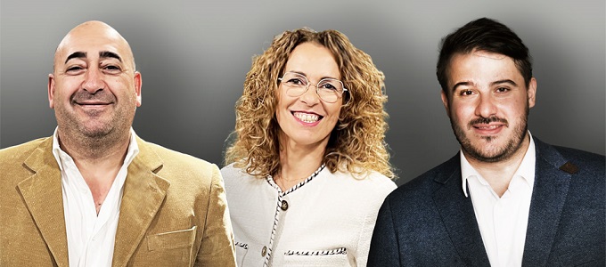 Jaume Sans (izda.), Silvia Pizarro y Jesús Moreno