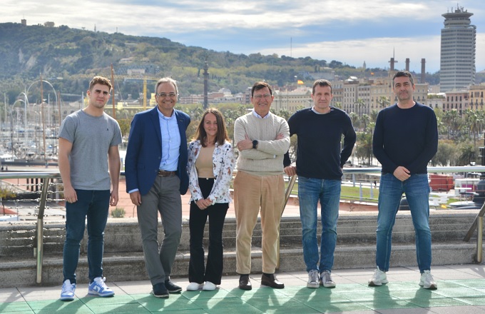 De izquierda a derecha: Gerard Forca, memberships coordinator de Tech Barcelona, Alex Collart, CFO & founding partner de Outvise, Ana Elena Kramarenko, marketing manager de Outvise, Jordi Poll, board director de Outvise, Miquel Martí, CEO de Tech Barcelona, y Juan Baselga, partnerships & institutional relations director de Tech Barcelona.