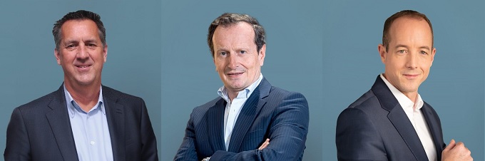 Desde la izquierda, Mark McArthur, PhilippeDucellier y PierreChaffardon, nuevos general managers de Generix