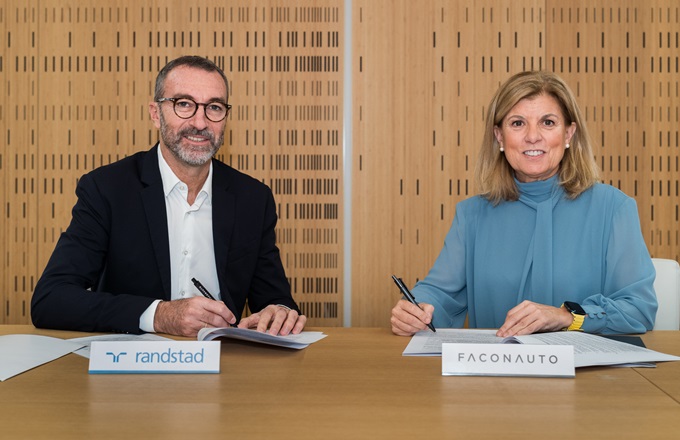 Marta Blázquez, presidenta de Faconauto, y Oriol Mas, director general de Randstad Enterprise
