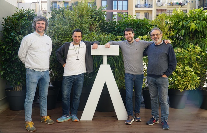 Desde la izquierda: Gabriel Espín, CEO de Aticco, Jesús Monléon, cofundador de SeedRocket, Adrián Escabias,  investment managing partner de Aticco Lab, y Quino Fernández, CEO de Aticco Lab.