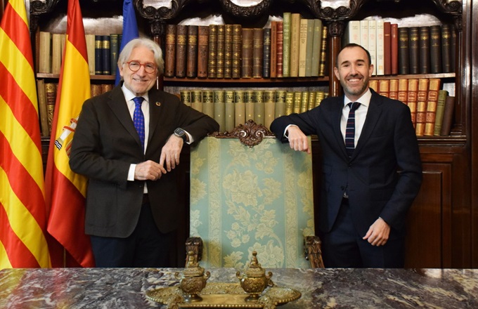 Imagen de Josep Sánchez Llibre, presidente de Foment del Treball, y Adrian Orbea, presidente de Henkel Ibérica.