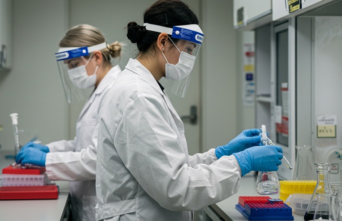 Imagen de dos personas en un laboratorio