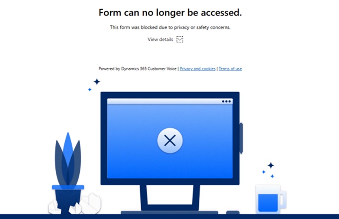 Ejemplo de página de phishing bloqueada por Microsoft