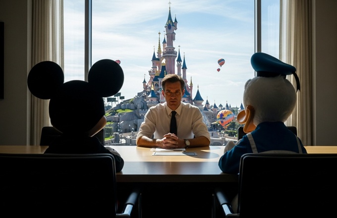 Imagen de una entrevista de trabajo en Disneyland