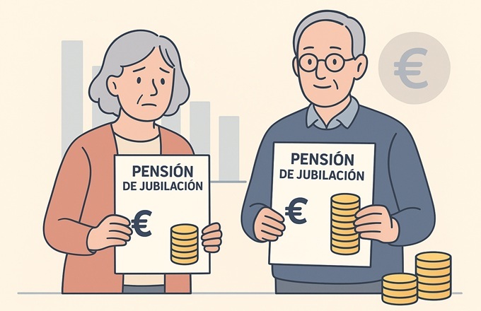 Las mujeres en España cobran un 30 % menos de pensión de jubilación que los hombres