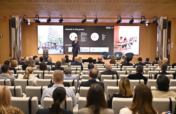 Sagi Hartov, CEO y cofundador de BSBI, durante el acto de inauguración del nuevo campus de Madrid