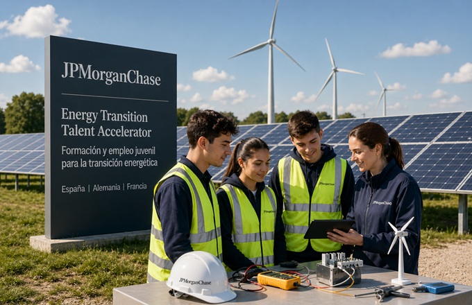Representación del programa Energy Transition Talent Accelerator impulsado por JPMorganChase