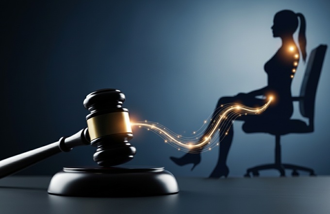 Representación artística de una sentencia judicial por fibromialgia y síndrome de piernas inquietas