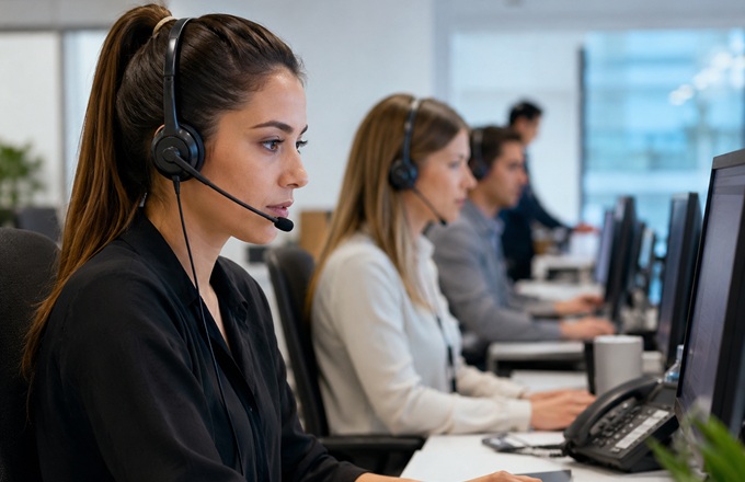Representación de un contact center