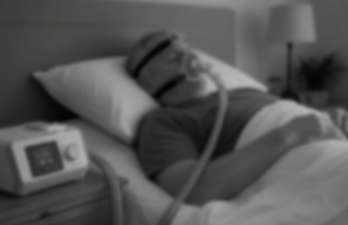 Persona utilizando CPAP