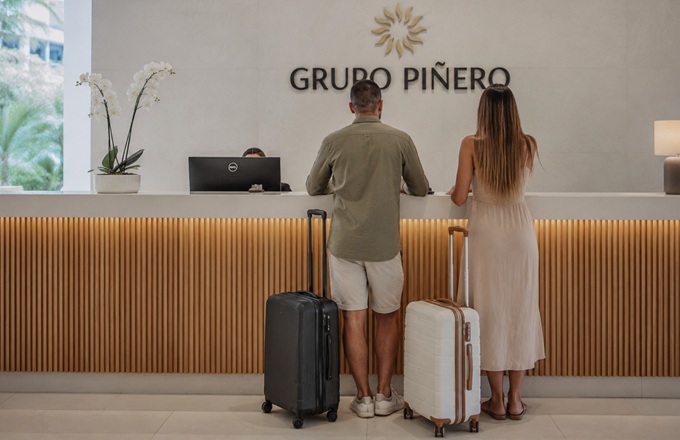 Representación de la recepción de un hotel