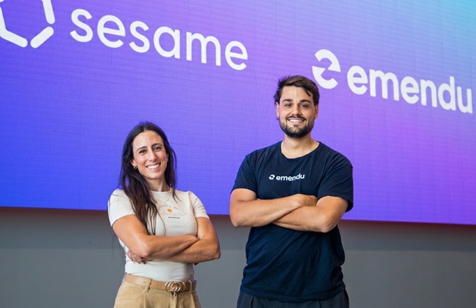 Laura Blasco, partnership manager de Sesame, y Aldebarán Bermell-Scorcia, CEO de Emendu