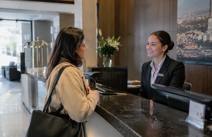 Recepción de un hotel