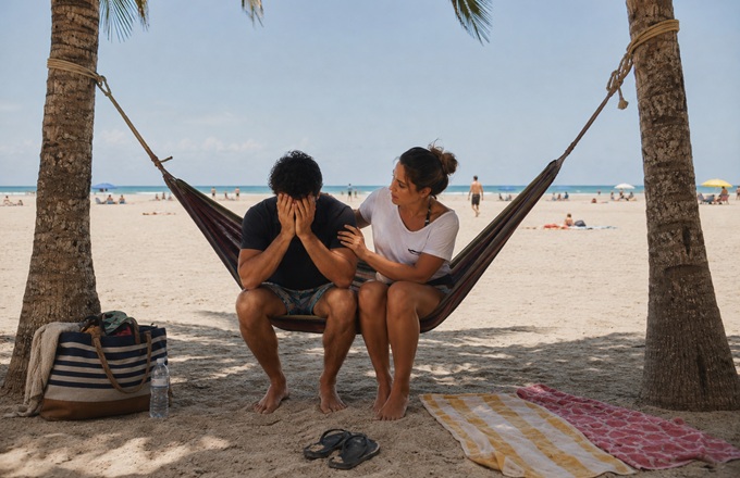 Pareja en la playa
