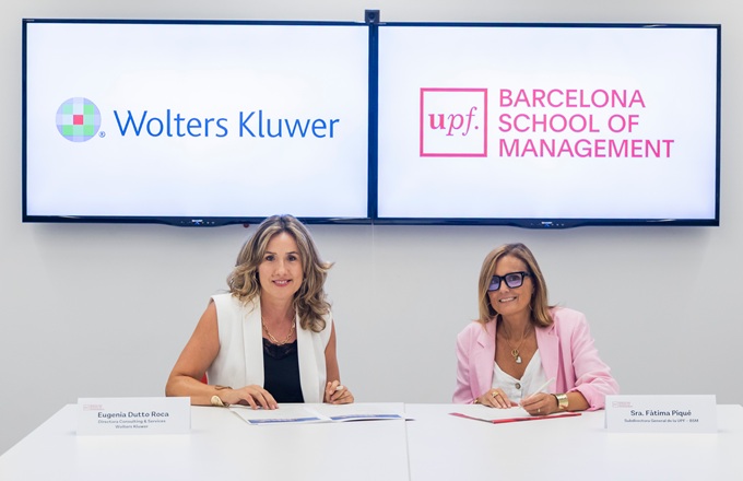 Eugenia Dutto Roca, consulting & services director de Wolters Kluwer Tax & Accounting Europe South Region, y Fátima Piqué, deputy general director de UPF-BSM