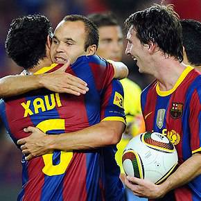 Xavi messi iniesta